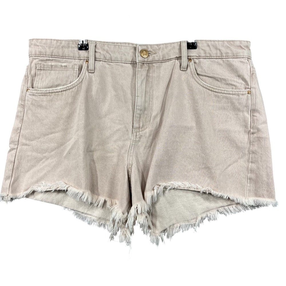 NWT Kut From‎ The Kloth Jane Shorts Women's 16 Tan High Rise Distressed Raw Hem